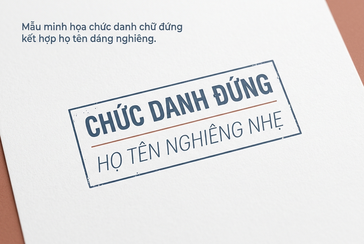 Minh họa mẫu chức danh dài sử dụng phông dáng hẹp